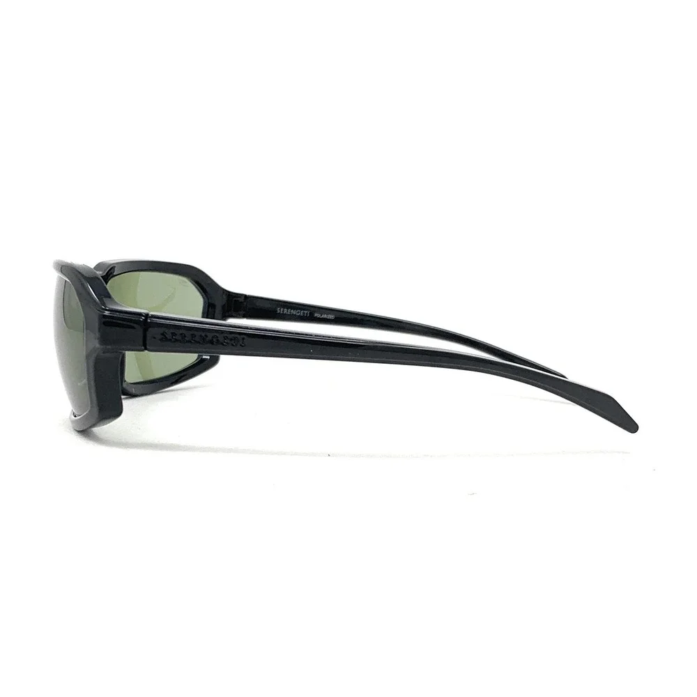 SERENGETI Hext SS571002 Unisex Black Polarized Wrap Rectangle Sunglasses 63mm